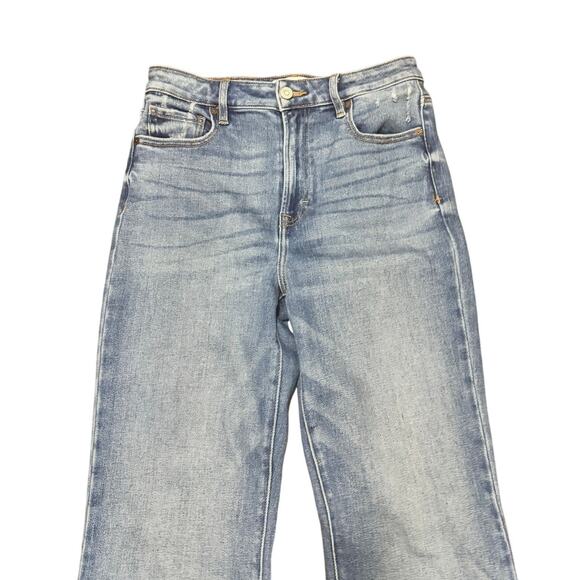 Hidden Los Angeles Flare Jeans Women’s 28 Blue Distressed Hem High Rise Stretch - Picture 2 of 6